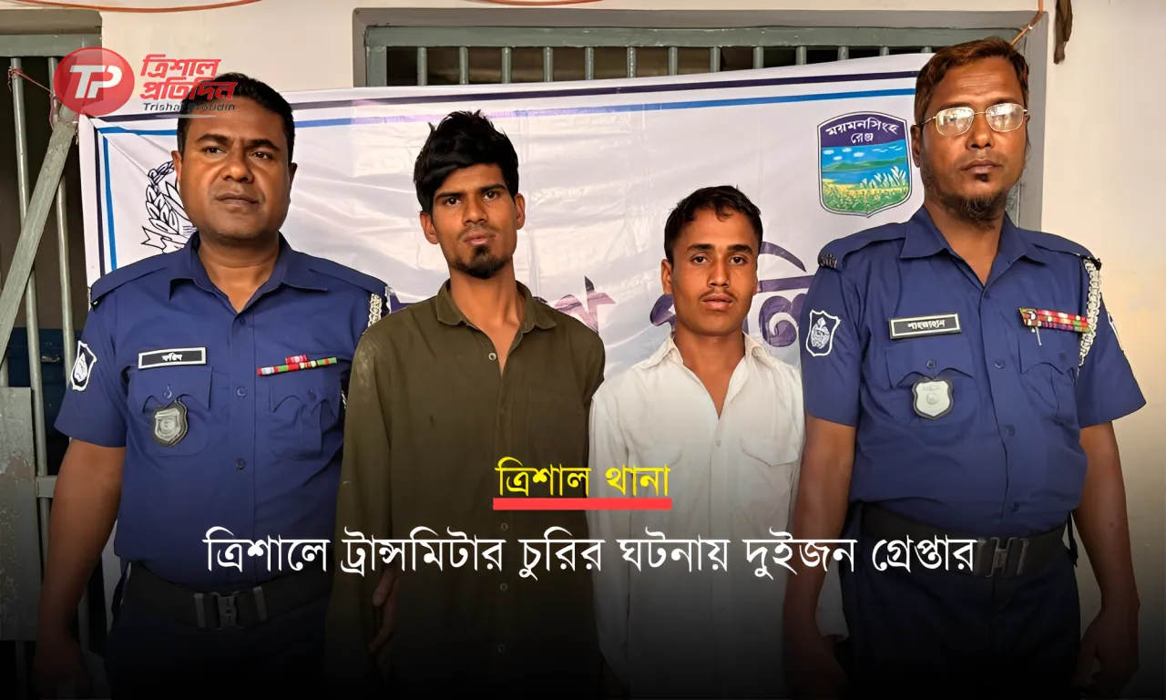 ত্রিশালে বিদ্যুৎ ট্রান্সমিটার চুরির ঘটনায় দুইজন গ্রেপ্তার