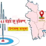 ময়মনসিংহে ৩.৪ মাত্রার মৃদু ভূমিকম্প, উপকেন্দ্র ভালুকা
